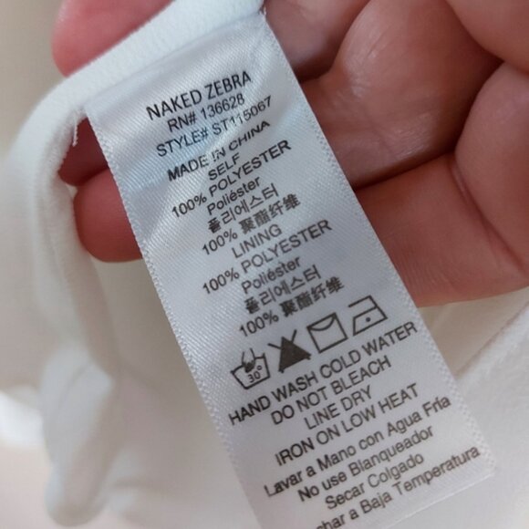 Naked Zebra v neck ruffle neckline detail size medium - Picture 6 of 7